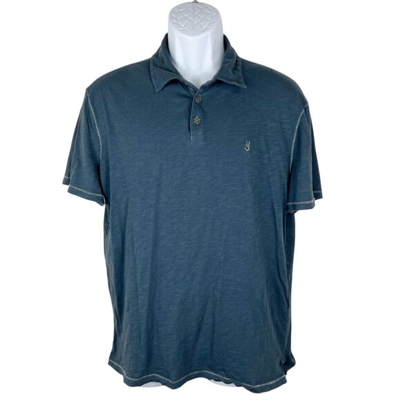 John Varvatos Polo Shirt Men Extra Large Blue Short Sleeve Casual Tee - Picture 1 of 12